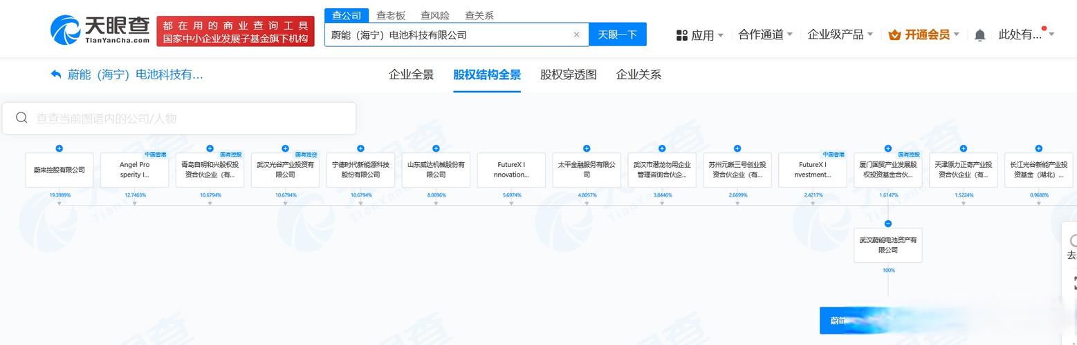 【武汉蔚能电池在海宁成立电池科技公司】天眼查app显